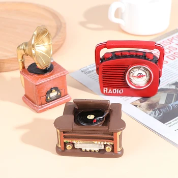 1/12 1/6 Dollhouse Minyatür Mobilya Radyo Bebek Evi Aksesuarları DIY Oyuncaklar