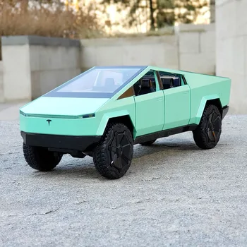 1/24 Tesla Cybertruck Pikap Alaşım Araba Modeli Diecasts Metal Oyuncak Off-road Araçlar SUV Simülasyon Çocuklar Hediye Koleksiyonu