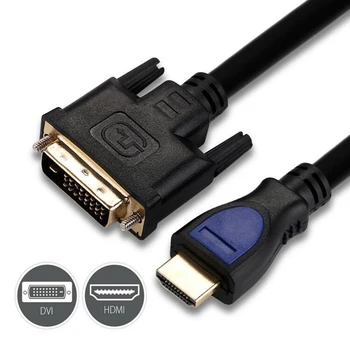 1.5 m HDMI uyumlu DVI / - D(24+1)Adaptör Kablosu Çift yönlü İletim Monitör veya TV için 24k Altın kaplama Konnektör