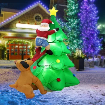 1.8 M şişme yılbaşı ağacı Bebek Gece Lambası Merry Christmas dekorasyon İçin Ev Açık Bahçe Parti Süsler Parlayan Sahne
