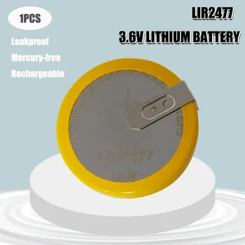 1 ADET 3.6 V Li-ion şarj edilebilir pil LIR2477 Lityum Düğme Dahili Madeni Para Piller İzle Hücreleri LIR 2477 Yerine CR2477
