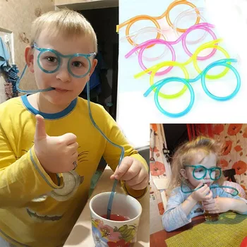 1 ADET Aracı Geyik & Pratik Şakalar Eğlenceli Yumuşak Plastik Saman Komik Gözlük İçme Oyuncaklar Parti Şaka Çocuklar Bebek Doğum Günü parti oyuncakları