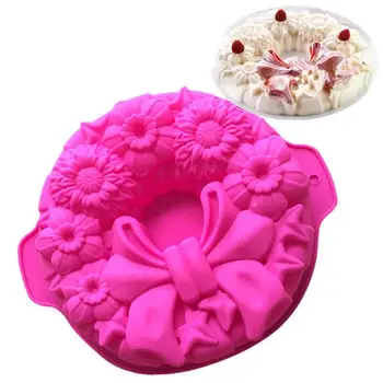 1 adet Kek Kalıbı Bowknots Çiçek 3D Fondan Kalıp Silikon Kek Dekorasyon Aracı Çikolata Sabun Şablonlar Mutfak Pişirme Aksesuarları