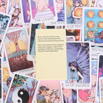 1 Kutu Britts Üçüncü Göz Tarot oyun kartı Tarot Aile Parti Kurulu Oyunu 78 Kartları