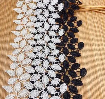 1 Yard Genişliği:9.5 cm Moda Yaprak Dantel Polyester İpek Hollow-out Danteller Konfeksiyon düğün elbisesi Dikiş Aksesuarları (ss-2122)