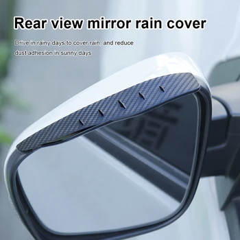 1 Çift Araba Dikiz Aynası yağmur kılıfı Evrensel dikiz aynası Yağmur Gölge Karbon Fiber Yağmur Geçirmez Otomatik Koruma Aksesuarları