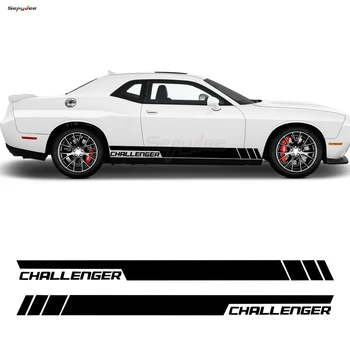 1 Çift Araba Kapı Yan Etek Çizgili Sticker Dodge Challenger SRT SXT Otomatik Grafik Vücut Vinil Film Çıkartmaları Aksesuarları