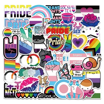 10/30/52 ADET LGBT Mix Gurur Eşcinsellik Karikatür Sticker DIY Telefon Dizüstü Bagaj Kaykay Graffiti Çıkartmaları için Eğlenceli Çocuk Hediye