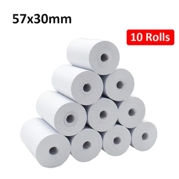 10 rolls beyaz makbuz termal kağıt 56x30mm veya 57x30mm POS Fatura yazıcı mobil bluetooth yazarkasa kağıt Haddeleme