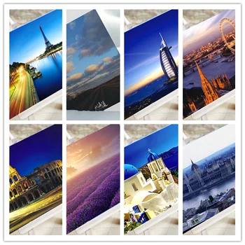 108 adet / takım charm şehir serisi kartpostallar doğum günü kartları Dünya Manzara tebrik kartları moda hediye memo DIY kırtasiye posta kartı