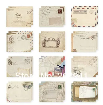 12 adet / grup Kawaii Vintage Avrupa tarzı mini zarf okul ofis malzemeleri 100 * 80mm