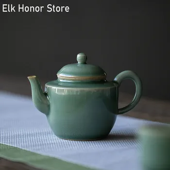 125ml Yue Fırın Seladonlar seramik demlik El Yapımı çay makinesi Küçük demlik Filtre Deliği İle Ev Tek Pot Kung Fu Teaware Seti