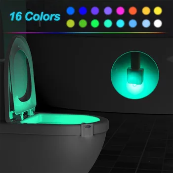 16/8 Renk Arka Klozet WC Klozet ışıkları Hareket Sensörü ile Akıllı Banyo Tuvalet LED gece ışığı tuvalet aydınlatması