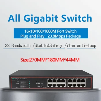 16 Port RJ45 Gigabit Ethernet anahtarı lan anahtarı ethernet anahtarı ıp kamera AP kablosuz