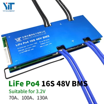 16S 48V Lityum pil 3.2 V güç koruma levhası sıcaklık koruması dengeleme fonksiyonu aşırı akım koruma BMS PCB