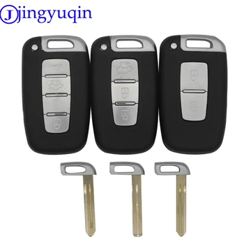 2/3 / 4B uzaktan anahtar kabuk Hyundai IX35 Sonata 8 Kia K2 K5 Sportage Forte Yedek akıllı Araba Anahtarı Fob Kesilmemiş Bıçak ile