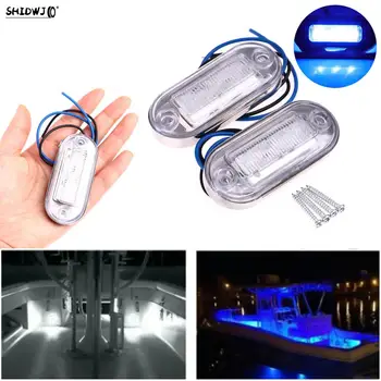 2 adet 12V tekne nezaket ışıkları merdiven güverte Transom LED kıç ışık su geçirmez tekne zemini Gösterge Açın sinyal kuyruk Lambası