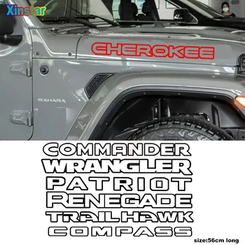 2 adet Araba Hood Sticker Jeep Wrangler Renegade Komutanı JK TJ Cherokee Patriot Trail Şahin Pusula Aksesuarları