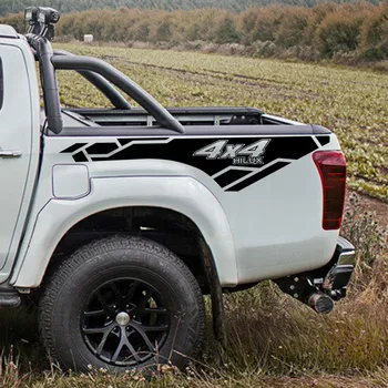 2 ADET Araba Spor 4x4 Çıkartmalar Toyota Hilux için Otomobil Gövde Yan Vinil Film Revo Vıgo için Otomatik Vücut Dekor Çıkartmaları Aksesuarları