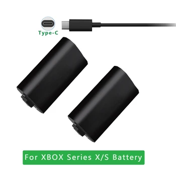2 adet XBOX Serisi S X denetleyici şarj edilebilir polimer pil paketi 1400mAh (2.5 M kablo ile) için uygun XBOX Serisi X / S