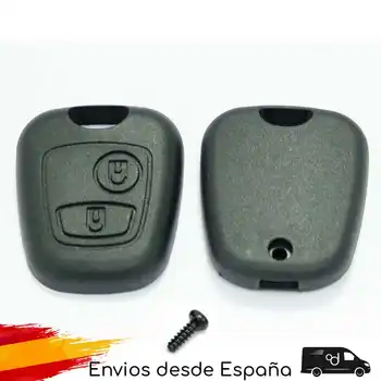 2 Düğmeler uzaktan kumandalı anahtar Shell Kılıf Değiştirme Olmadan Elektronik Ve Transponder Siyah Peugeot 307 406 için