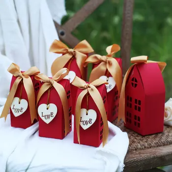 20/50/100 adet Mini Ev düğün şeker kutusu Favor Hediye Kutusu çikolata kutusu Bebek Duş çocuk Günü Partisi Dekorasyon Şeker Kutuları