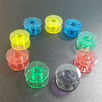 20 Adet Renkli Şeffaf Plastik Dikiş Bobin Biriktirme Boş Bobin Evrensel Ev dikiş makinesi Aksesuarları 20 * 10mm
