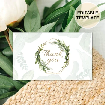 200 adet Özel Teşekkür Kartları Siparişiniz İçin Teşekkür Ederim Garland teşekkür kartı Kişiselleştirilmiş logo İş Düğün davetiyesi