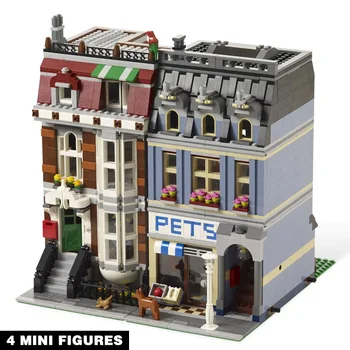 2032 ADET Pet Shop Yapı Taşları Tuğla Modeli Sokak Görünümü Uyumlu 10218 Çocuk eğitici oyuncak Doğum Günü noel hediyesi