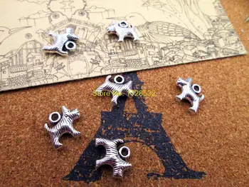 20pcs-little köpek Charms Antik Tibet gümüş kesim köpek charm kolye 13x13mm