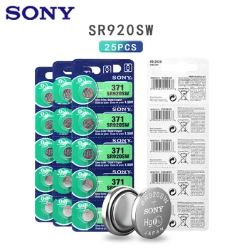 25 adet Sony 100 % Orijinal AG6 371 SR920SW 920 1.55 V İzle Pil CX69 S21 605 SR920SW 371 Düğme Düğme Hücre JAPONYA'DA yapılan
