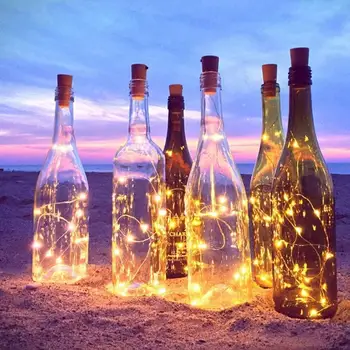 2M 20LED şarap şişe ışıkları Mantar Garland Dize İşık Düğün Doğum Günü Partisi Dekorasyon Akülü Ev Dekor İçin