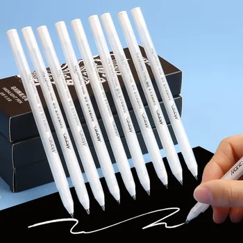 3 Adet 0.8 mm 1.0 mm 2.0 mm Beyaz Mürekkep Jel Kalem Vurgulamak işaretleyici kalem Güzel Ucu Öğrenci Kırtasiye Çizim Sanat Yazma Okul Malzemeleri