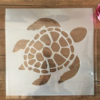 30 * 30cm Deniz Kaplumbağası DIY Katmanlı Şablonlar duvar tablosu Karalama Defteri Boyama Kabartma Albümü Dekoratif Şablon