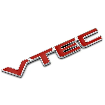 3D Kırmızı VTEC Logo Metal Araba Styling Amblem Kuyruk Vücut Rozeti Çinko Alaşım Sticker Honda Civic Accord Odyssey Spirior Fit CRV SUV