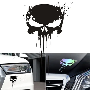 3D Punisher Kafatası Kan Sticker Vinil Araba Vücut Çıkartmaları Çıkartmaları Oto dış Dekorasyon Araba Styling Aksesuarları Çıkartmalar 10x15cm