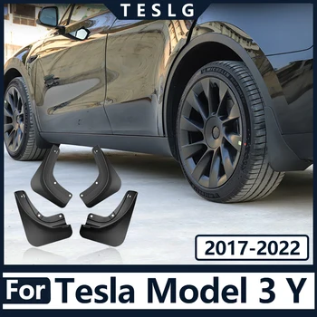 4 Adet Araba Lastik Hub Çamurluk Su Flap Tesla Modeli 3 Y 2017-2022 Oto Aksesuarları Dış Modifikasyon Malzemeleri
