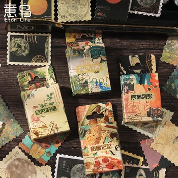 46 adet Vintage Posta Pulu Çıkartmalar Botanik Tatlı Tatlı Deco Kağıt Etiket Scrapbooking Günlüğü Planlayıcısı Dıy Sanat El Sanatları