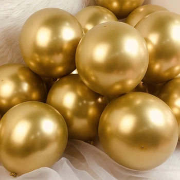 5-30 adet Metalik Altın Balon Düğün Doğum Günü Olay ve Parti Dekorasyon Lateks Balonlar Metal Krom Balon Hava Helyum Balon