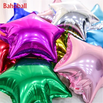 5 adet / grup 10 inç Folyo Balon Düğün Dekorasyon Gümüş Altın Yıldız Balon Doğum Günü Balonları Bebek Duş Düğün Parti Malzemeleri