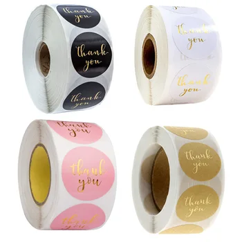 500 adet / rulo 2.5 cm hediye keseleri Mühür Çıkartmalar Teşekkür Ederim Etiket Düğün Doğum Günü Partisi İyilik Dekorasyon Pişirme Dükkanı Paketi Kutuları Etiketi