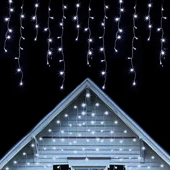5M Noel LED Garland Perde Icicle Dize İşıklar Düşüş 0.4-0.6 m Sokak Garland Alışveriş Merkezi Saçak dış mekan noel dekorasyonu 2022