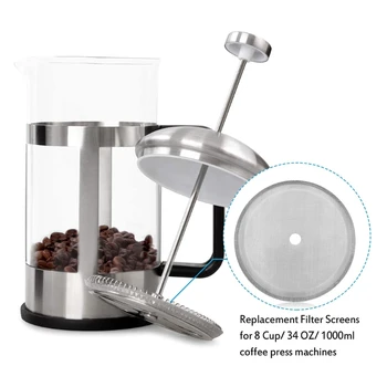 5x Fransız Basın Yedek Kahve Filtresi Örgü 350ml / 800ml / 1000ml Yeniden Kullanılabilir paslanmaz çelik tel örgü Filtre Kahve çay Makinesi