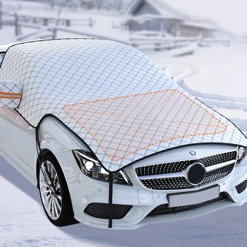 7 Katmanlı Kalınlaşmak Araba Kar Örtüsü Ekstra Büyük araç ön camı Hood koruma kapağı Kar Geçirmez Anti-Frost Güneşlik Koruyucu