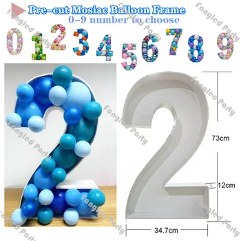 73cm Balon Mozaik Çerçeve Balon Numarası Standları 0-9 DIY Balon Dolum Kutusu Parti Standı Balon Şablon Doğum Günü Süslemeleri