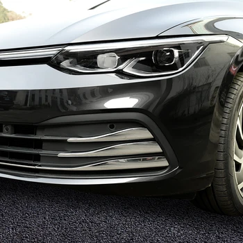 ABS Krom Ön Tampon Alt İzgara Sticker Sis aydınlatma koruması Trim VW Golf 8 için MK8 Aksesuarları 2020 2021 2022