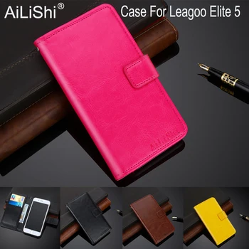 AiLiShi 100 % Özel Kılıf Için Leagoo Elite 5 Lüks Deri Kılıf Flip En Kaliteli Kapak Telefonu Çanta Cüzdan Tutucu + Takip