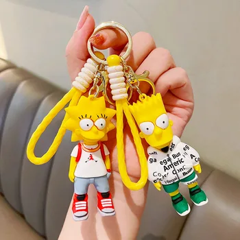 Amerikan TV Karikatür Anime Simpsons Kolye Anahtarlık Araba Anahtarlık Anahtarlık Anahtarlık Telefonu Çanta Süsleme moda Takı Hediyeler