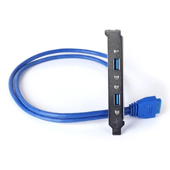 Anakart USB 3.0 20 Pin Çift USB3. 0 Bölme Adaptörü kablo USB 3.0 Arka Panel Genişleme Braketi pc bilgisayar Mavi