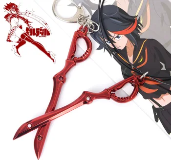 Anime Oyunu Kız ÖLDÜR LA ÖLDÜR Bıçak Anahtarlık Kadın Erkek Anahtarlıklar Metal Biblo Anahtarlık Modeli Makas Anahtarlık Hediye Biblo